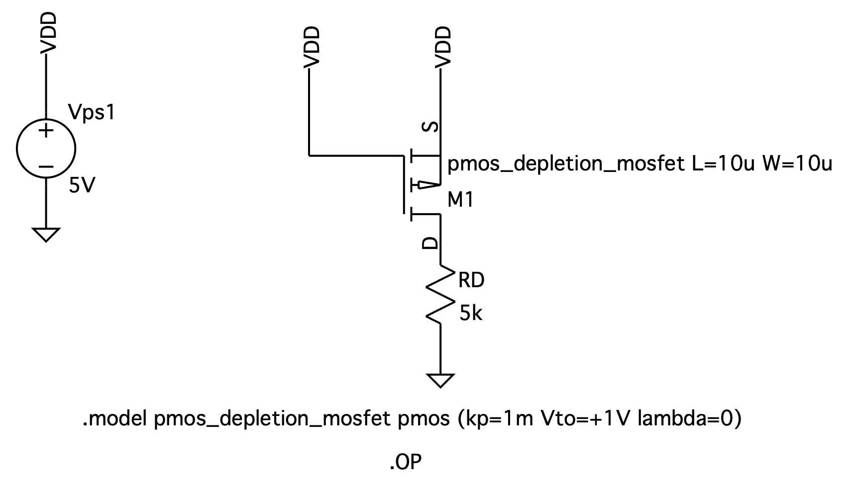 Fig. 5.11 A depletionmode pchannel MOSEFT circuit.